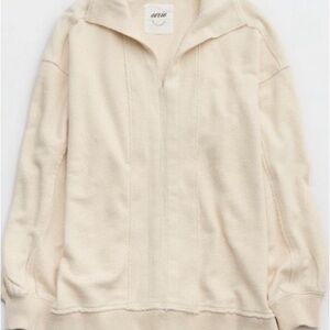 Aerie White Textured crew neck NWT